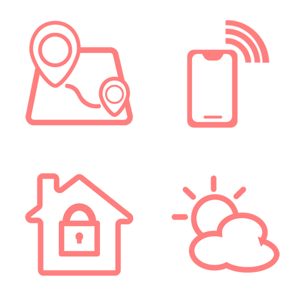 Set of 4 icons for phone.